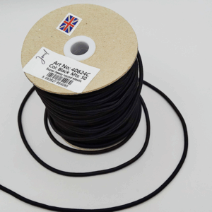 3mm Black Extra Thick Round Elastic