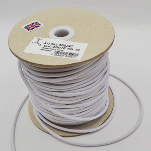 3mm White Extra Thick Round Elastic