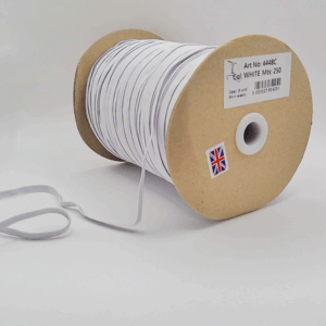 6mm Corded White Elastic