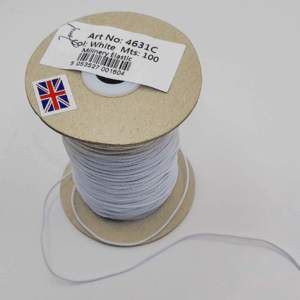 1mm White Round Hat Elastic