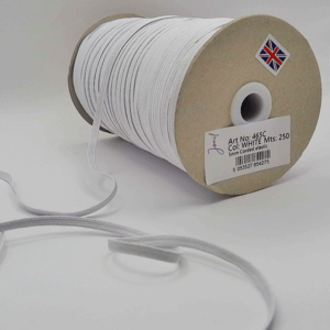 5mm Corded White Elastic
