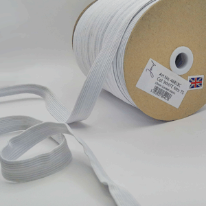 19mm Corded White Elastic