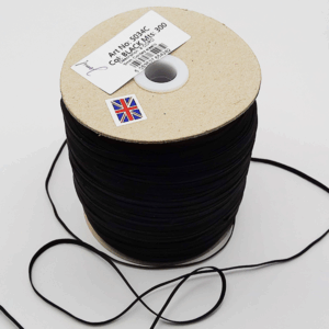 3mm Corded Black Elastic