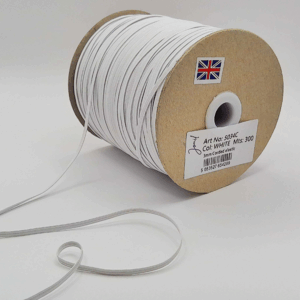 3mm White Corded Elastic