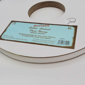 12mm Wide White Cotton Covered Boning