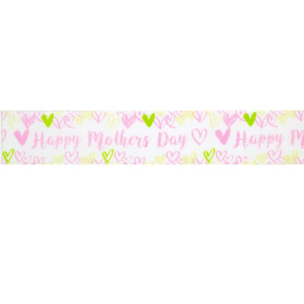 Pink Happy Mothers Day Love Ribbon