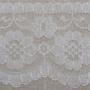 White Flat Lace with Floral Pattern
