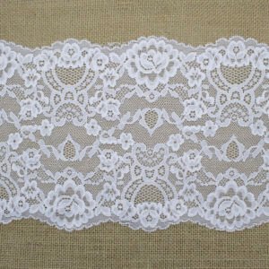 Ivory Stretched Lace with Floral Pattern