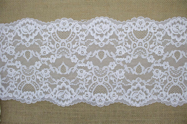 Ivory Stretched Lace with Floral Pattern