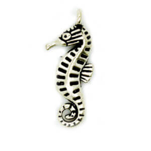 Silver and Black Coloured Seahorse Charm