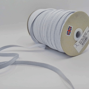 9mm White Corded Elastic