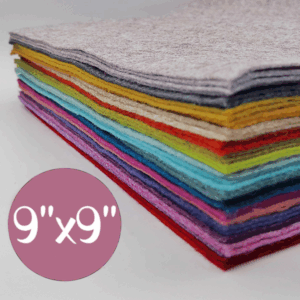 9" Felt Squares in Assorted Vintage Colours