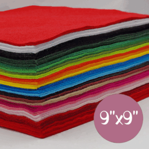 9" Felt Squares in Assorted Standard Colours