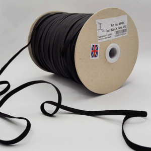 6mm Corded Black Elastic