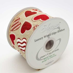 63mm Love - Themed Wired Edge Ribbons