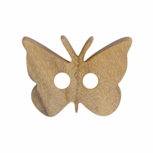 W282 Olive Wood Butterfly Button - 15mm