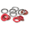 542562 14mm Eyelets with Washers - Red/Silver - Image 2