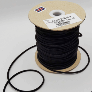 2.5mm Black Heavy Round Hat Elastic