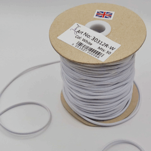 2.5mm White Heavy Round Hat Elastic
