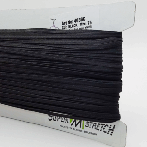 5mm Black Boil Proof Corded Elastic