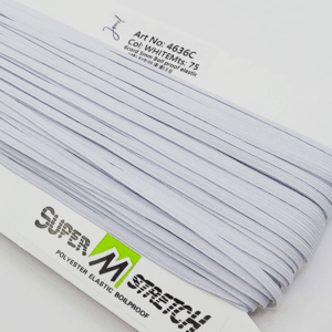 5mm White Boil Proof Corded Elastic