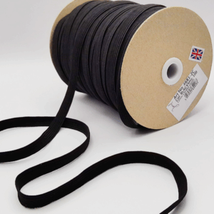 12mm Corded Black Elastic