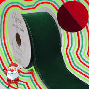60mm Wired Edge Velvet Christmas Ribbon