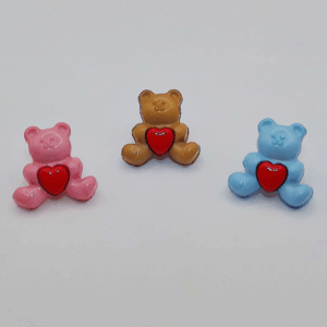 20.0979 Teddy with Heart Shank Buttons