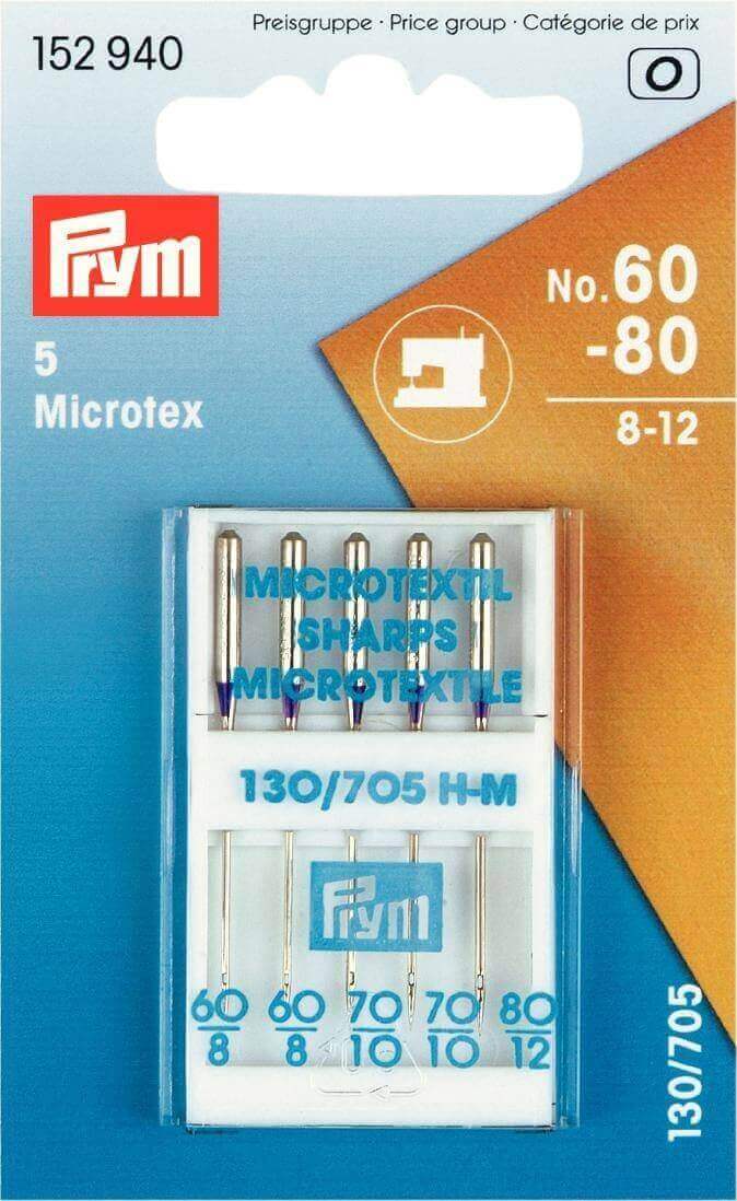 154940 , Prym assorted microtex machine needles size 60-80-10 cards ...