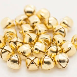 100 Pieces Jingle Bells, 15mm Metal Jingle Bells Mini Craft Bells Beads for  DIY Gold
