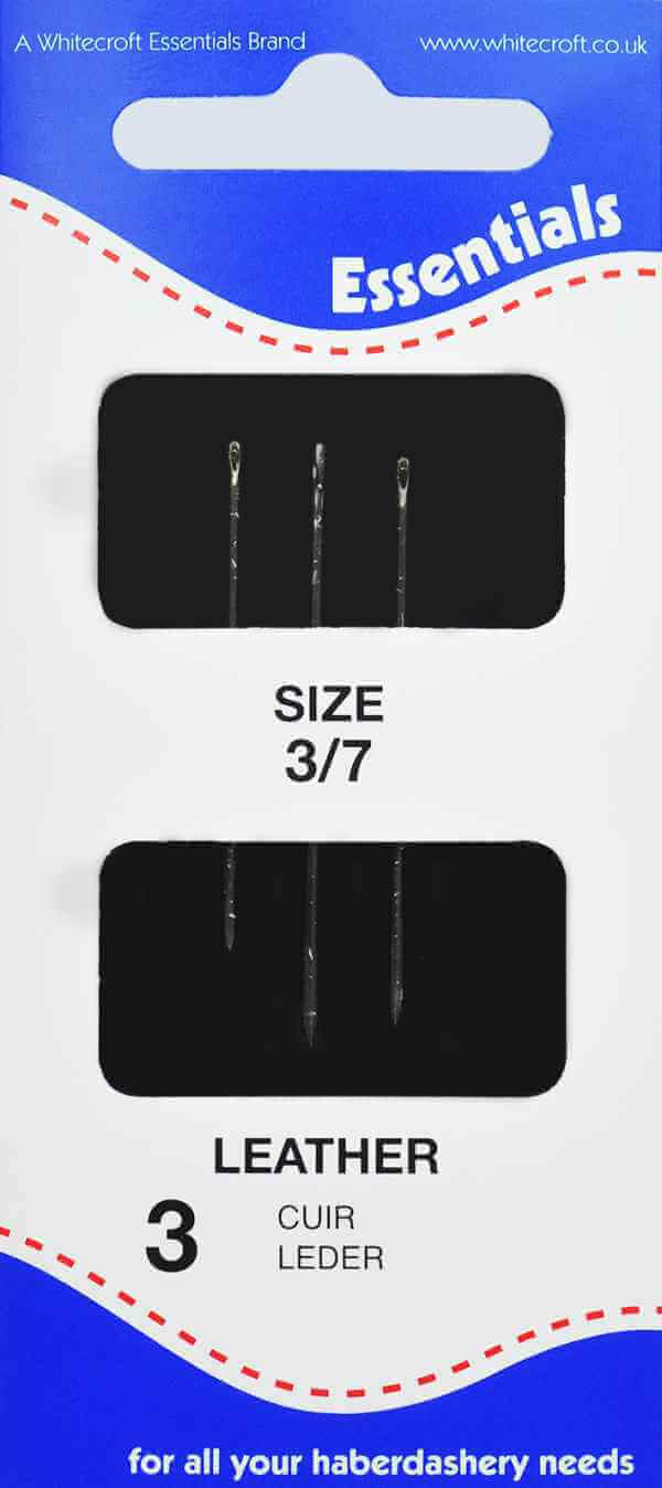 LEATHER, Whitecroft leather hand sewing needles sizes 37 10 CARDS